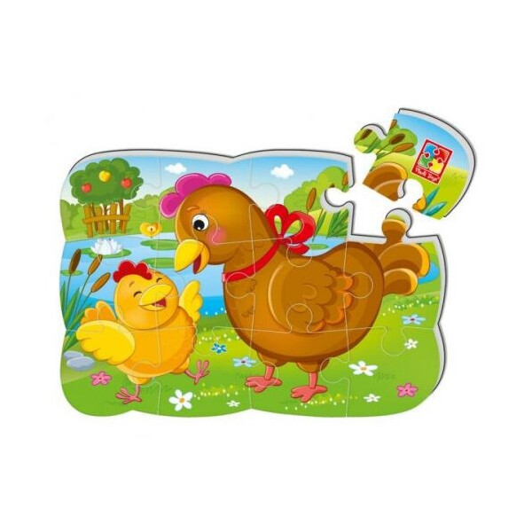 

Пазл магнитный Vladi Toys Курочка и цыплёнок 12 деталей