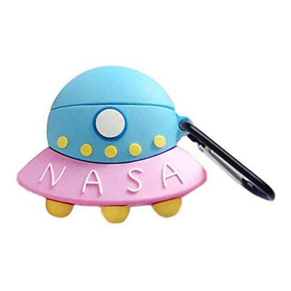 

Силиконовый футляр Nasa для наушников AirPods + карабин НЛО / Голубо-розовый (131406)