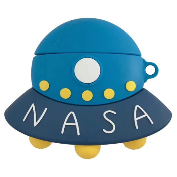 

Силиконовый футляр Nasa для наушников AirPods + карабин НЛО / Синий (131407)