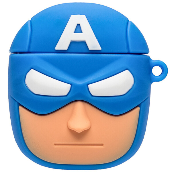 

Силиконовый футляр Marvel & DC series для наушников AirPods + карабин Капитан Америка/Синий (145323)