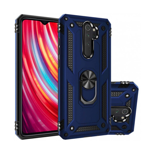 

Ударопрочный чехол Serge Ring магнитный держатель для Xiaomi Redmi Note 8 Pro + Защитное стекло Zifriend 5D (full glue) для Xiaomi Redmi Note 8 Pro Темно-синий (130678)