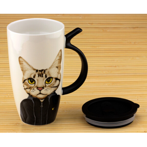 

Кружка с поилкой MR CAT Кот в пальто 450 мл