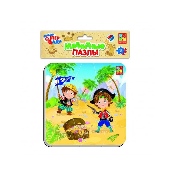 

Пазл магнитный Vladi Toys Пираты 16 деталей