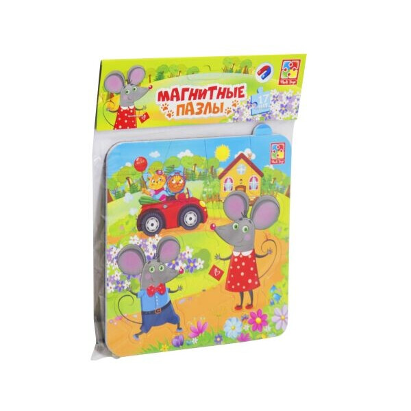 

Пазл магнитный Vladi Toys Мышата 17 деталей