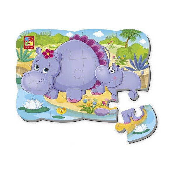 

Пазл магнитный Vladi Toys Бегемотики 12 деталей