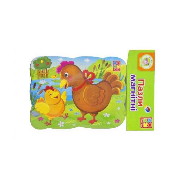 

Пазл магнитный Vladi Toys Курочка и ципленок 12 деталей