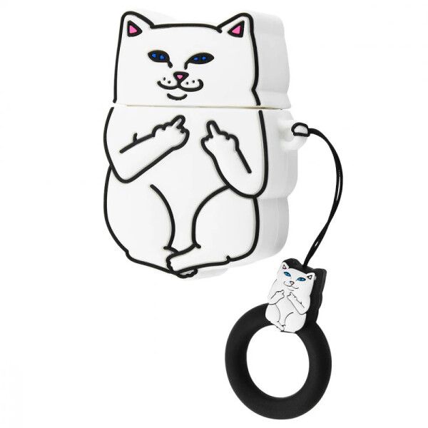 

Силиконовый футляр Cat Fakk с кольцом для наушников AirPods Кот / Белый (121098)