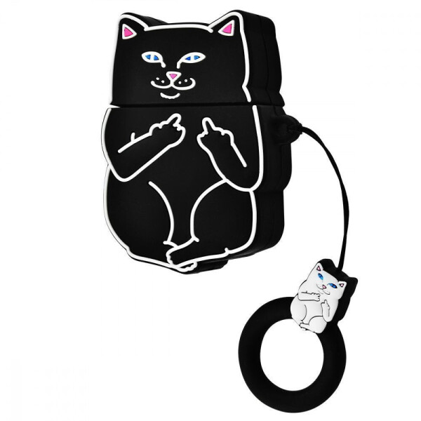 

Силиконовый футляр Cat Fakk с кольцом для наушников AirPods Кот / Черный (121099)
