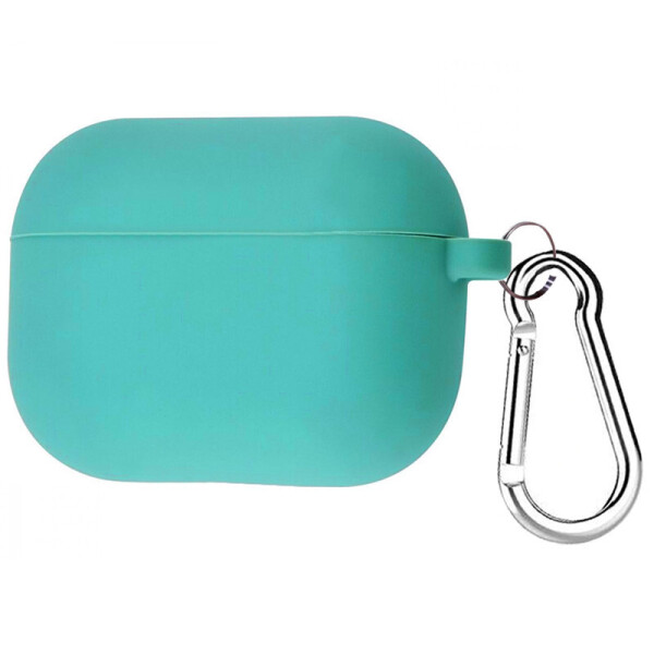 

Силиконовый футляр с карабином для наушников AirPods Pro Мятный / Mint (123579)