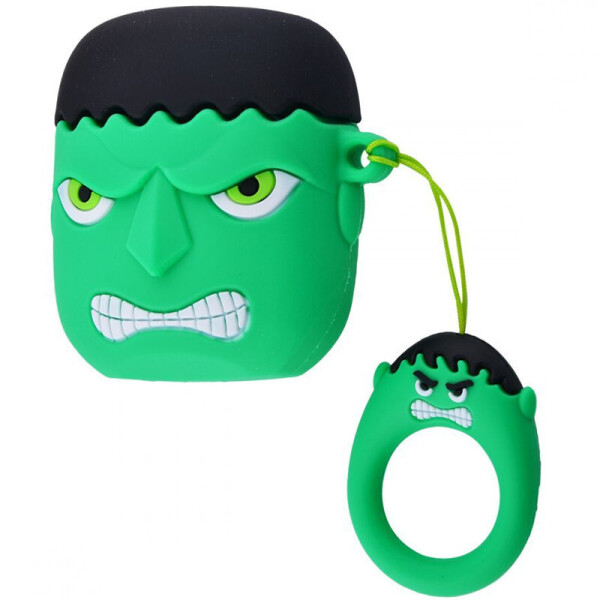 

Силиконовый футляр Marvel & DC series для наушников AirPods + кольцо Халк / Зеленый (128304)