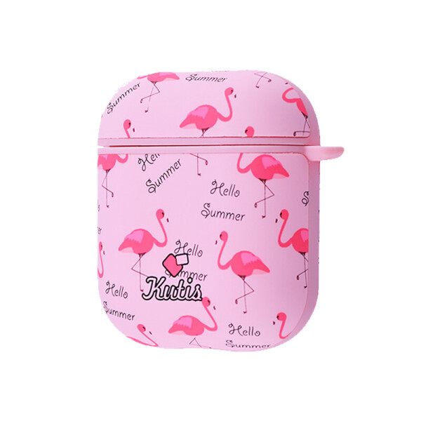 

Пластиковый футляр Kutis series для наушников AirPods Pink / Summer flamingos (117243)