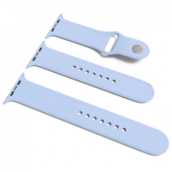 

Силиконовый ремешок для Apple Watch Sport Band 38 / 40 (S/M & M/L) 3pcs Голубой / Lilac Cream (125068)