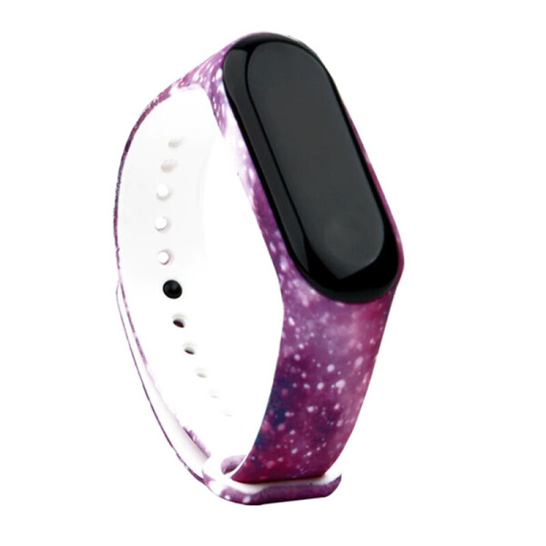 

Силиконовый ремешок с рисунком для Xiaomi Mi Band 3/4 Млечный путь/Сиреневый (131433)