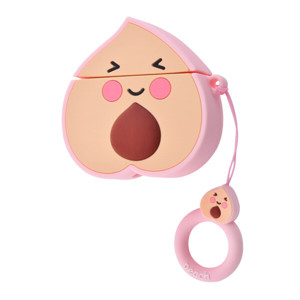 

Силиконовый футляр Smile Fruits series для наушников AirPods peach (110805)