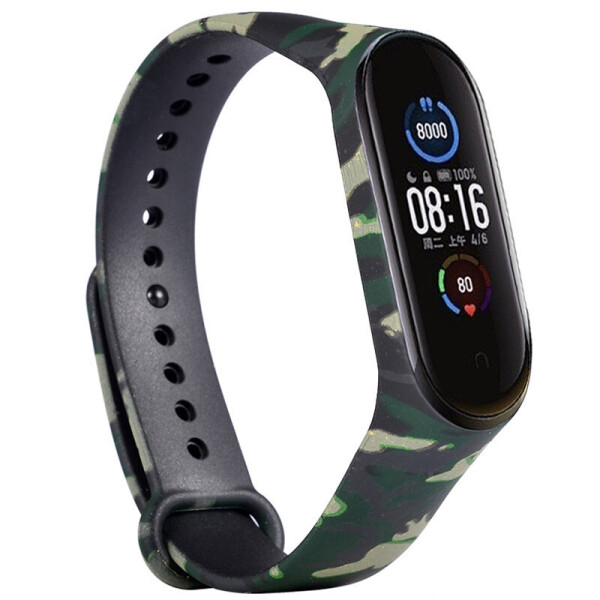 

Силиконовый ремешок с рисунком для Xiaomi Mi Band 5 Хаки/Зеленый (141716)
