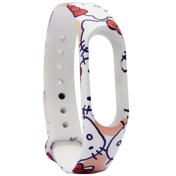 

Силиконовый ремешок с рисунком для Xiaomi Mi Band 3/4 Hello Kitty / Белый (142140)