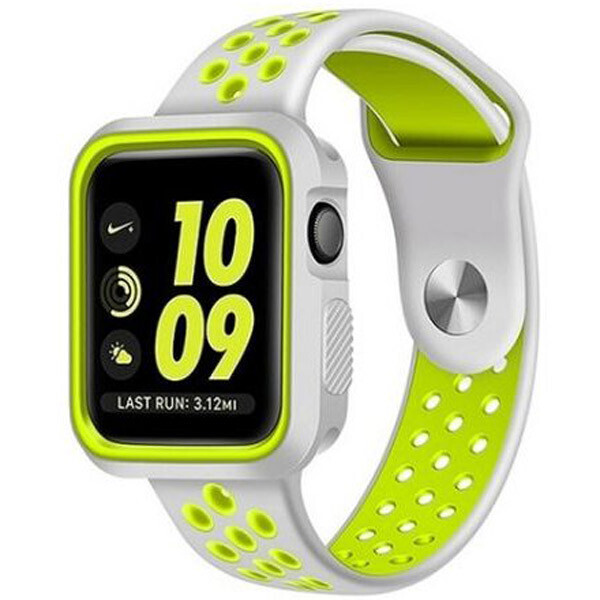 

Силиконовый ремешок Sport Nike+ для Apple watch 42mm/44mm Зелено-серый (142798)
