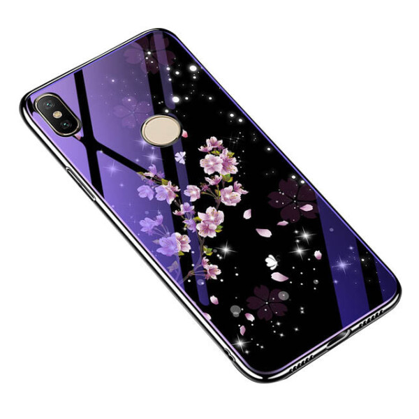 TPU+Glass чехол Fantasy с глянцевыми торцами для Xiaomi Redmi Note 5 Pro / Note 5 (DC) Цветение (82364)