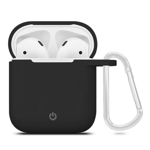 

Силиконовый футляр с карабином для наушников AirPods Черный / Black (82256)
