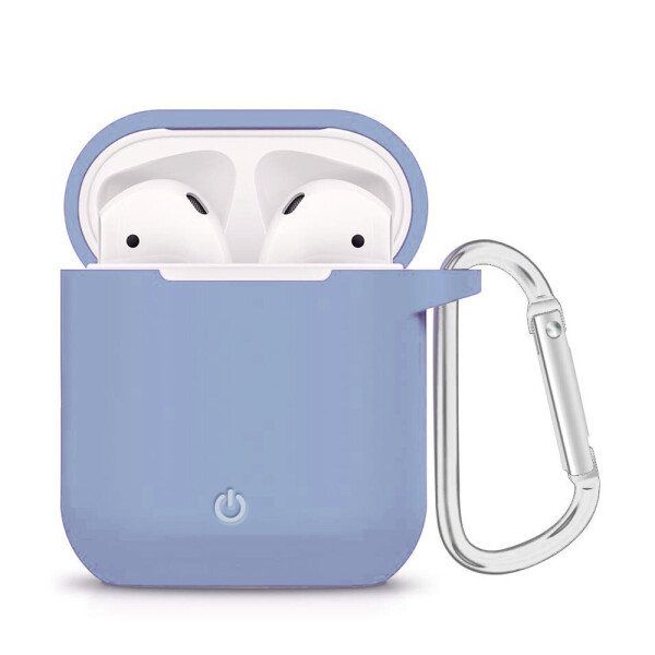 

Силиконовый футляр с карабином для наушников AirPods Голубой / Lilac Blue (116445)