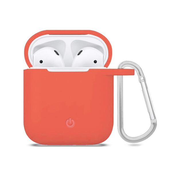 

Силиконовый футляр с карабином для наушников AirPods Персиковый / Peach (123573)