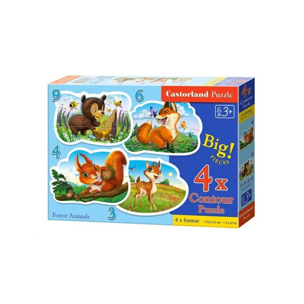 

Пазл Castorland 4 в 1 Лесные животные