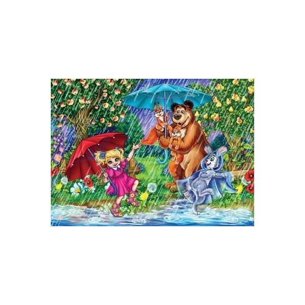 

Пазл мягкий Danko toys Миша и Маша: дождик 20 элементов
