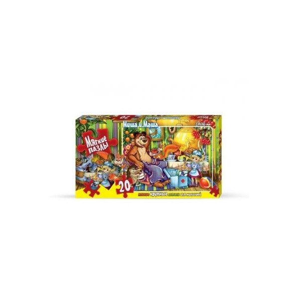 

Пазл мягкий Danko toys Миша и Маша: лечение 20 элементов