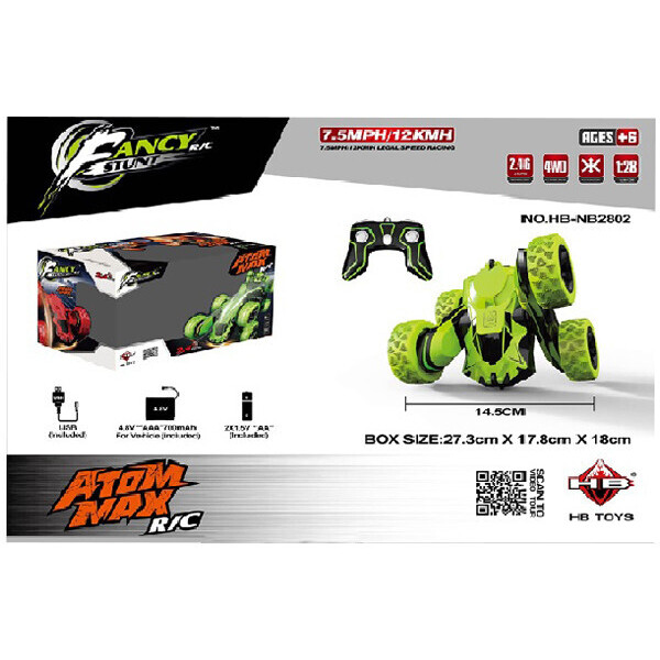 

Машинка - перевертыш аккум р/у HB HB-NB2802 (GREEN) (HB-NB2802)