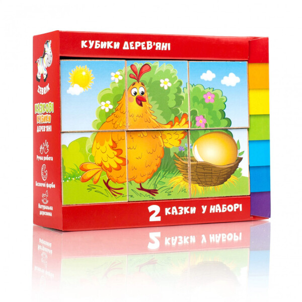 

Деревянные кубики. Vladi Toys "Сказки" (Курочка ряба) (ZB1002-01)