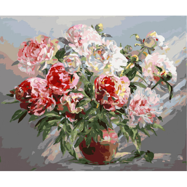 

Картина по номерам Rosa Rainbow Art Пышные пионы 50х40