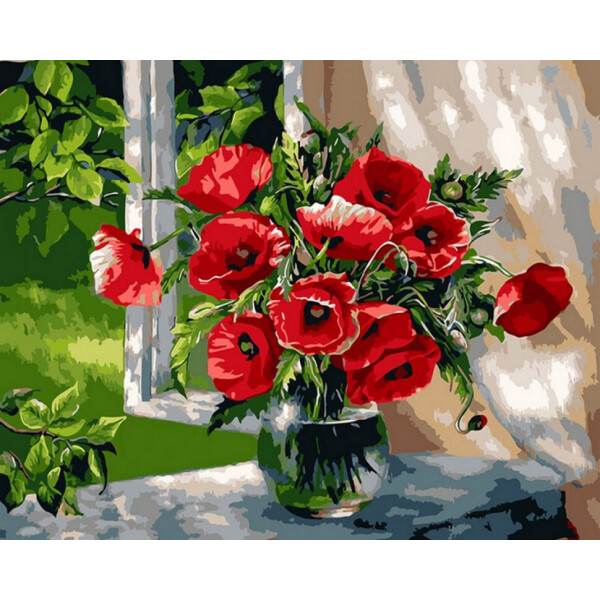 

Картина по номерам Rosa Rainbow Art Маки у окна 50х40
