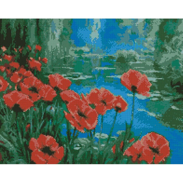 

Алмазная мозаика Идейка Маки у пруда 40x50 AM6119