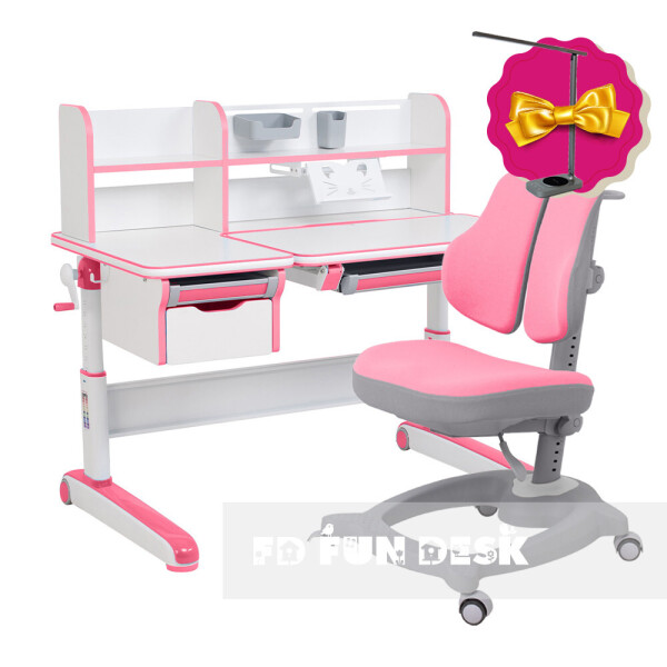 

Комплект стол-трансформер Libro Pink+эргономичное кресло Diverso Pink FunDesk