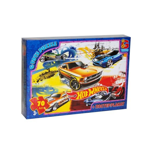 

Пазл G-toys Hot Wheels: машины 70 элементов