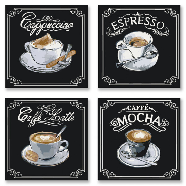 

Картина по номерам Идейка Полиптих Вкусный кофе KNP001 4шт 18х18