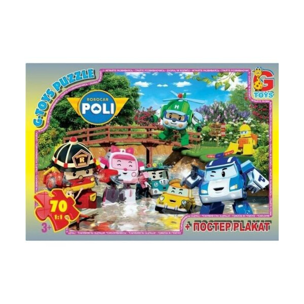 

Пазл G-toys Робокар Поли + плакат 70 элементов
