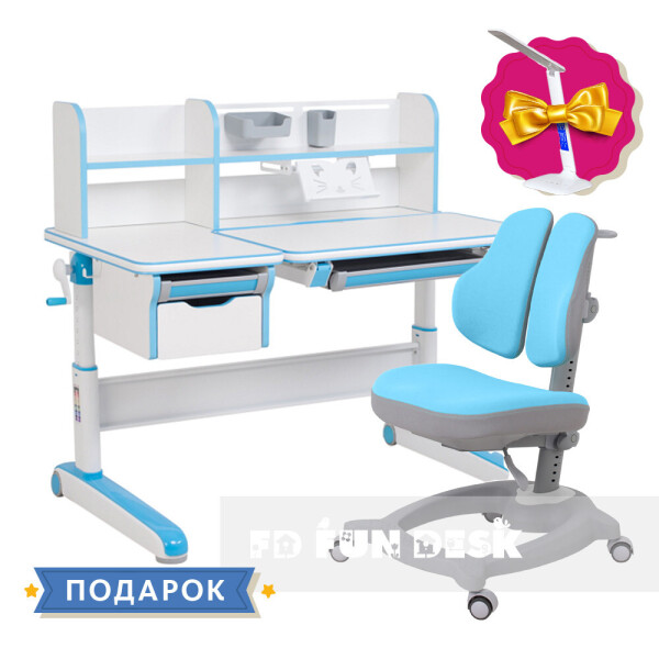 

Комплект стол-трансформер Libro Blue+эргономичное кресло Diverso Blue Fundesk