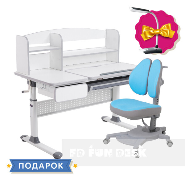 

Комплект для школьников Cubby Rimu Grey+эргономичное кресло FunDesk Pittore Blue
