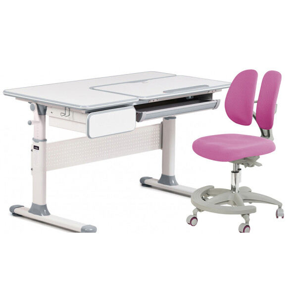 

Комплект парта Cubby Toru Grey + подростковое кресло для дома FunDesk Primo Pink