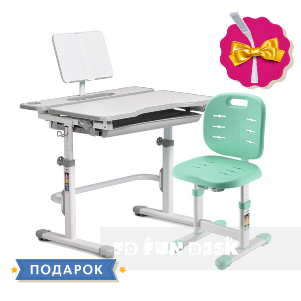 

Комплект растущая парта Cubby Fressia Grey + детский стул FunDesk SST2 Green