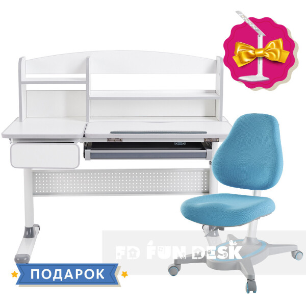 

Комплект парта для школьников Cubby Rimu Grey+детское кресло FunDesk Primavera I Blue