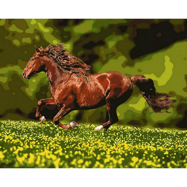 

Картина по номерам. Rainbow Art "Лошадь на лугу" GX8814-RA