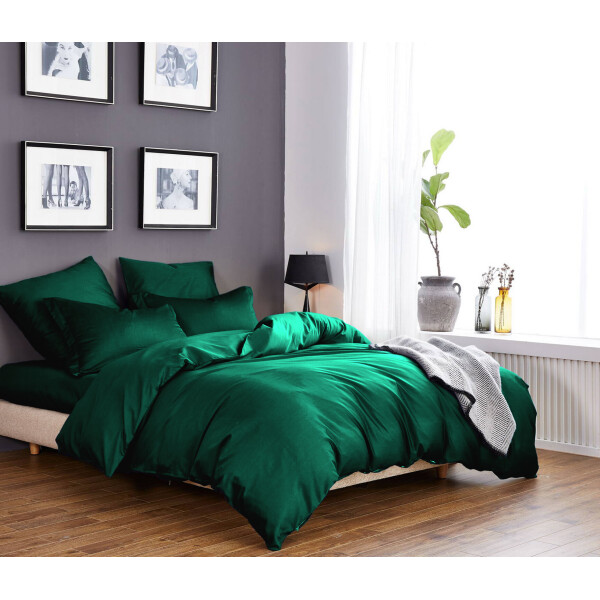 

Постельное белье Однотонный Изумрудный, 150x220 см, Подростковый Комплект