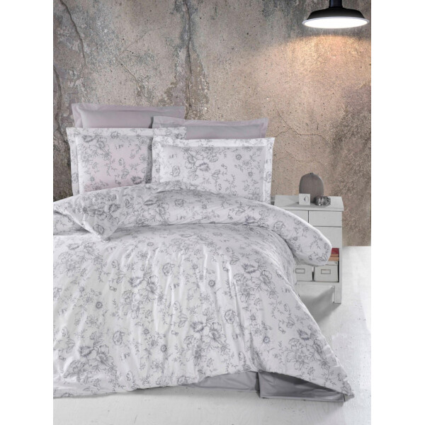 

Постельное Белье Фетхие Цветы Серые, 150x220 см, Подростковый Комплект