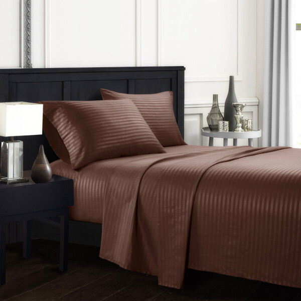 

Постельное Белье Страйп Сатин Шоколад, 150x220 см, Полуторный Комплект