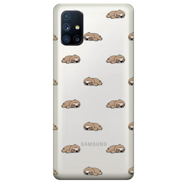 

Прозрачный силиконовый чехол OKcovers для Samsung Galaxy M51 с рисунком - Спящие ленивцы (KS6791)