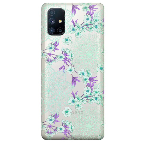 

Прозрачный силиконовый чехол OKcovers для Samsung Galaxy M51 с рисунком - Цветочная мандала (KS6762)