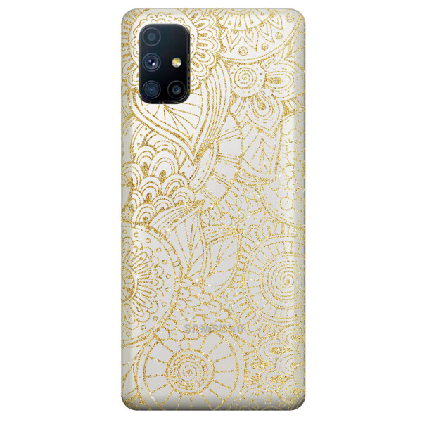 

Прозрачный силиконовый чехол OKcovers для Samsung Galaxy M51 с рисунком - Золотая мандала (KS6732)