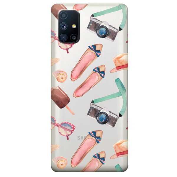 

Прозрачный силиконовый чехол OKcovers для Samsung Galaxy M51 с рисунком - Женские штучки (KS6740)